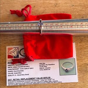 Elegant Tanzanite Silver Ring